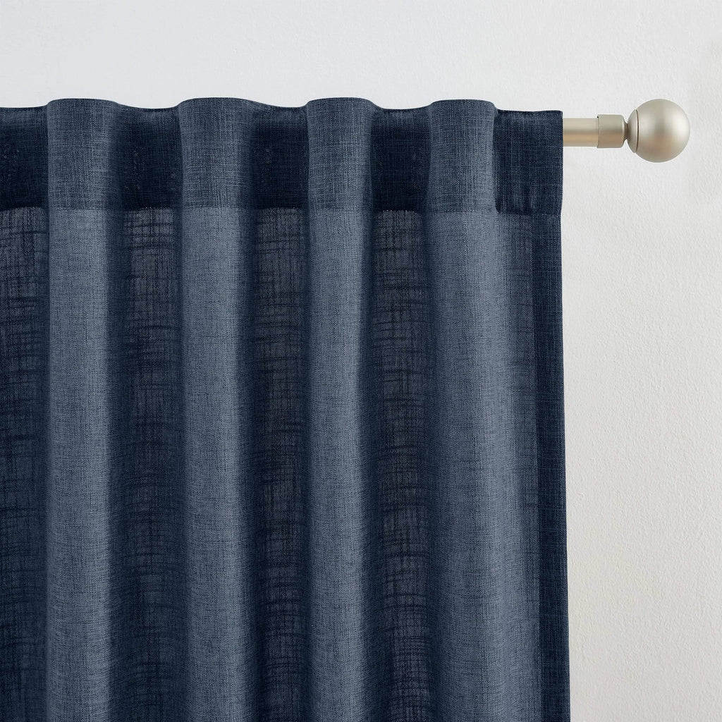 Elvonaeoly Crossweave Linen Look Custom Curtains