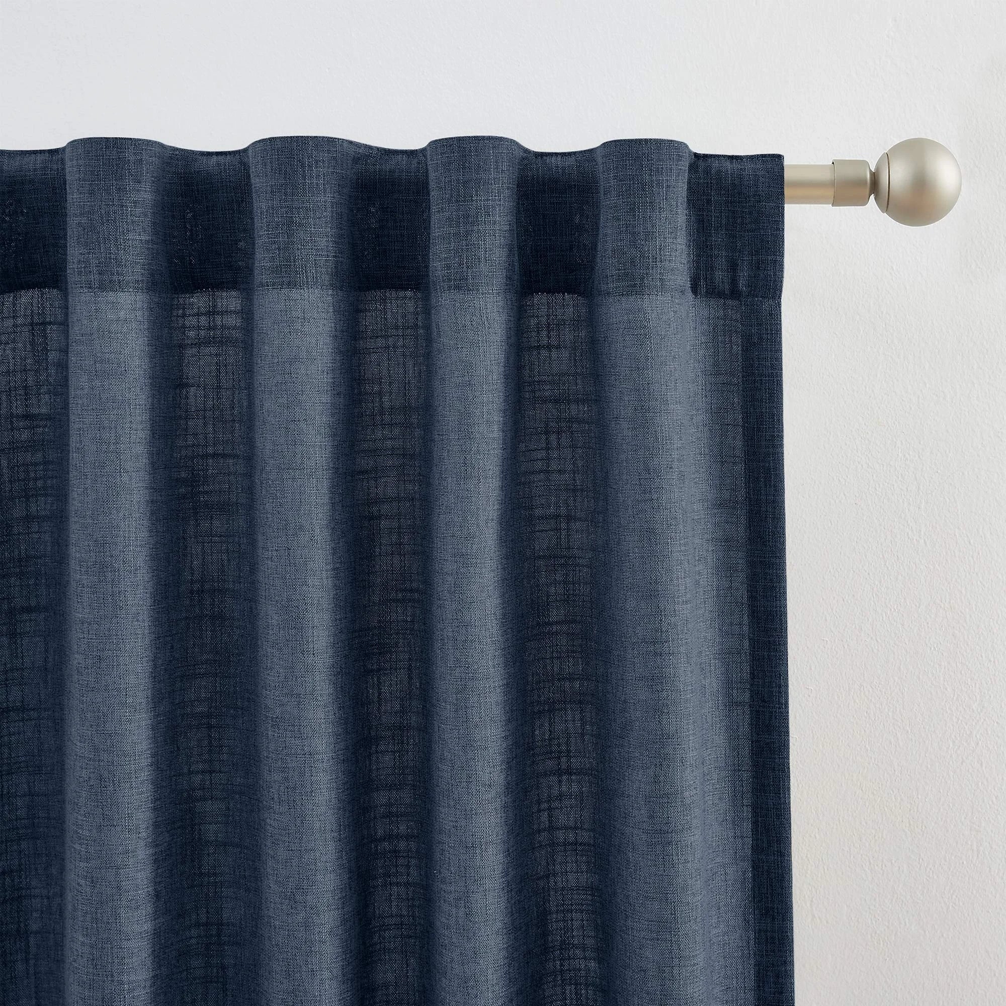 Elvonaeoly Crossweave Linen Look Custom Curtains