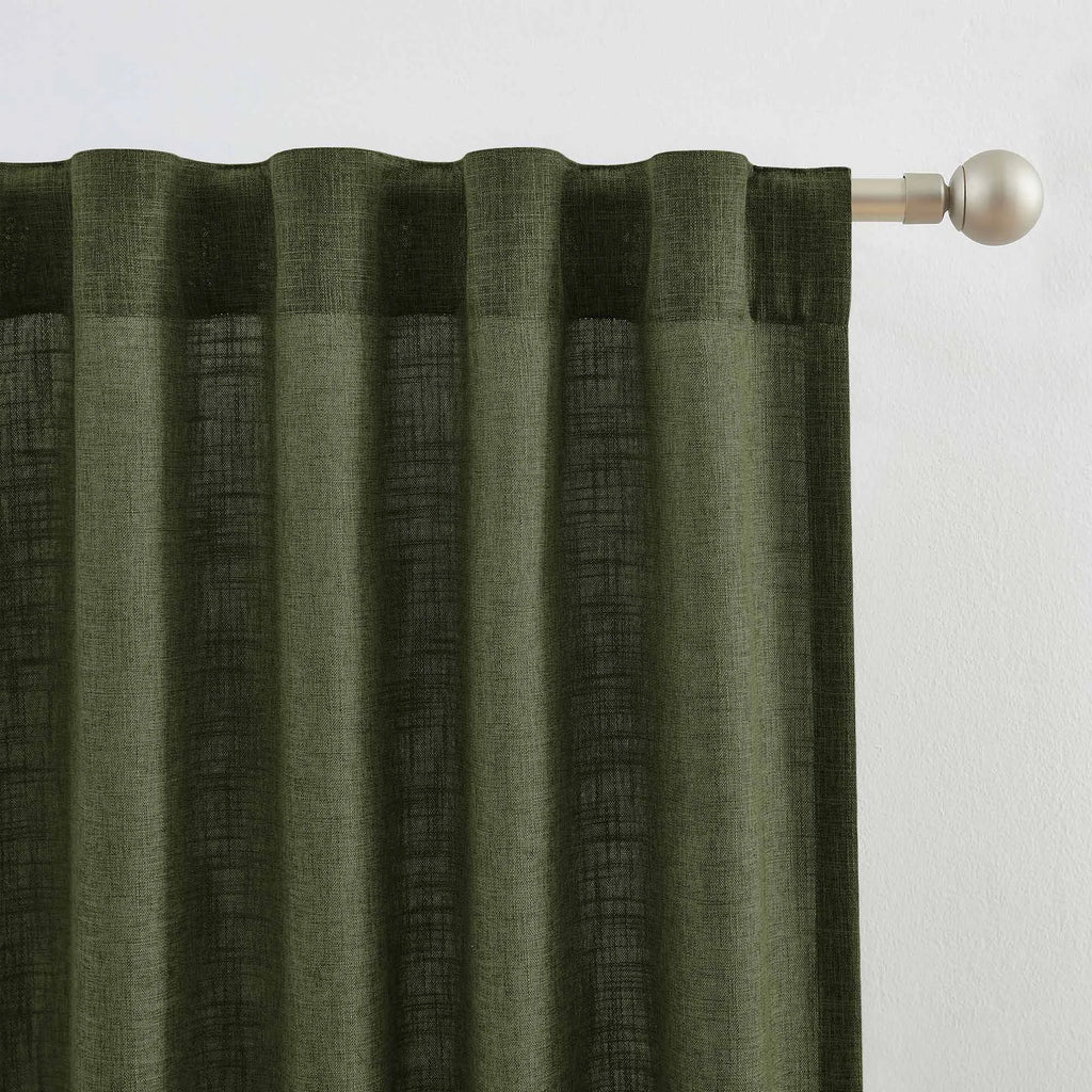 Elvonaeoly Crossweave Linen Look Custom Curtains