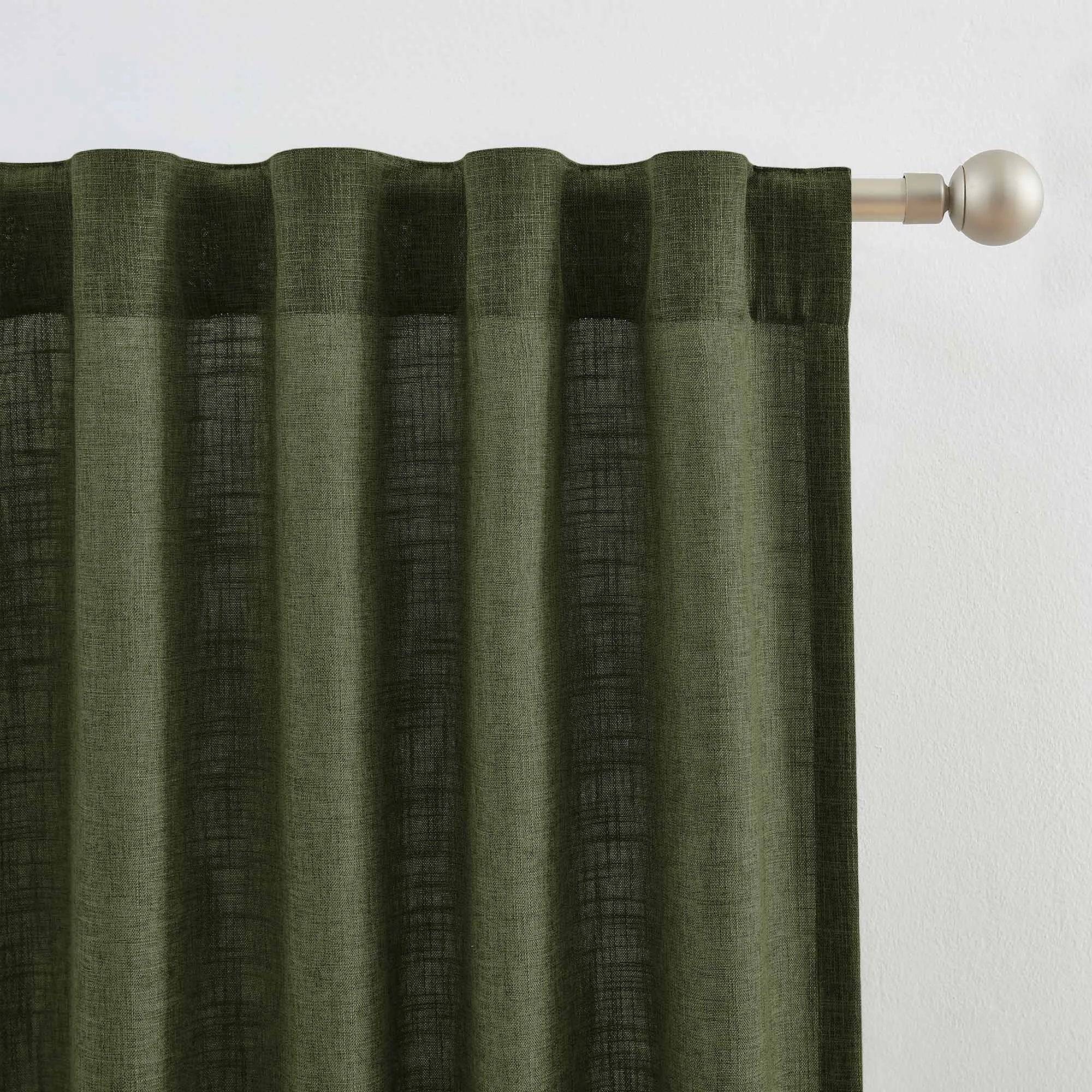 Elvonaeoly Crossweave Linen Look Custom Curtains