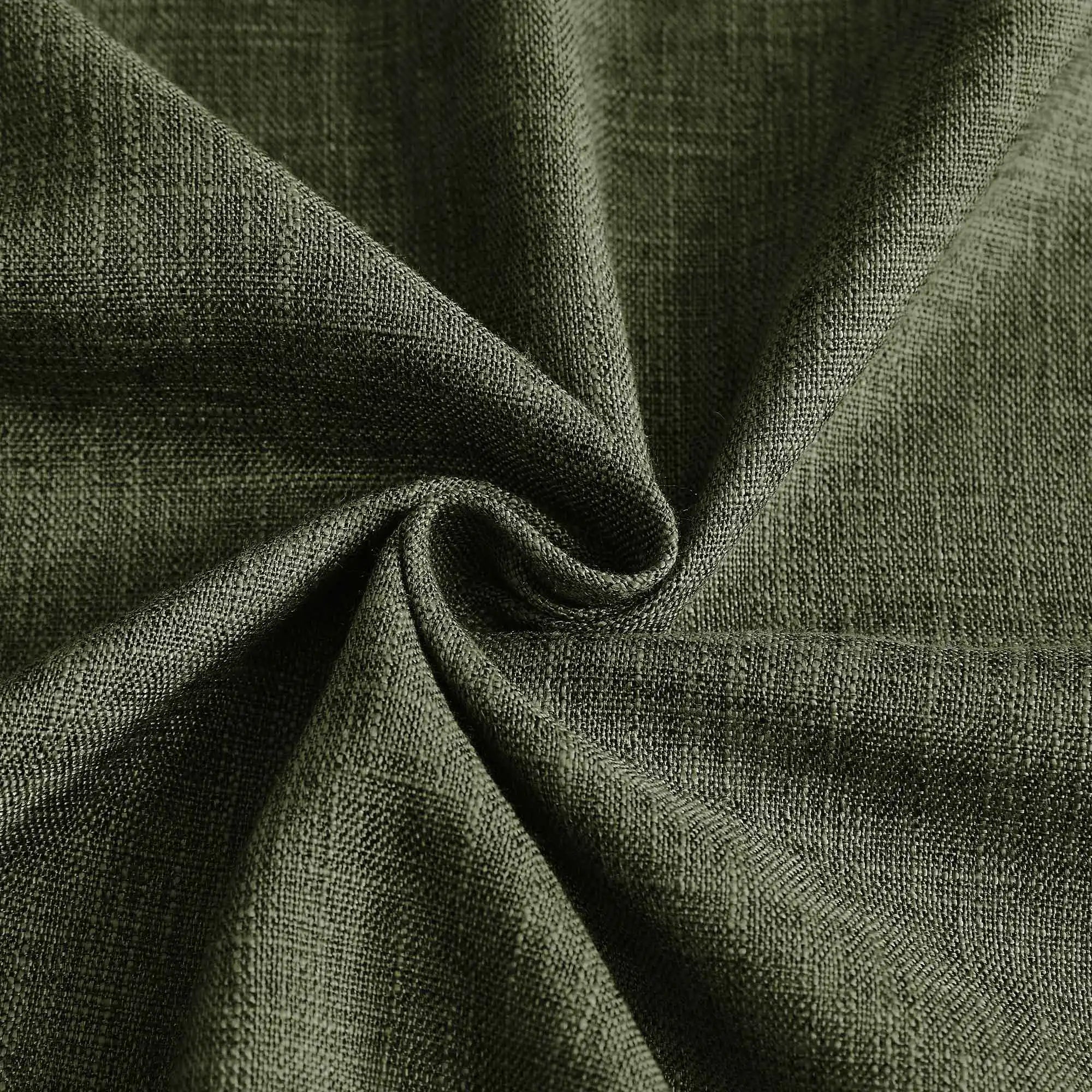 Elvonaeoly Crossweave Linen Look Custom Curtains