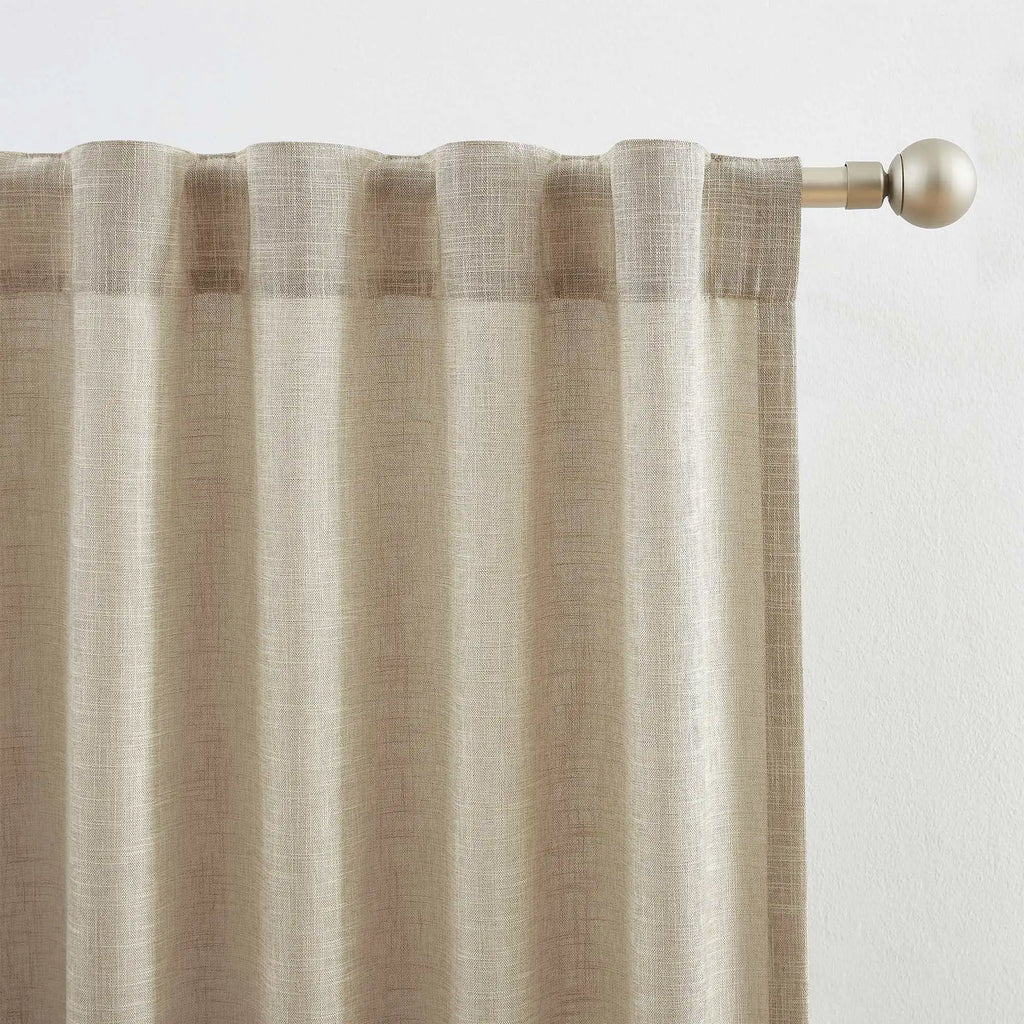 Elvonaeoly Crossweave Linen Look Custom Curtains