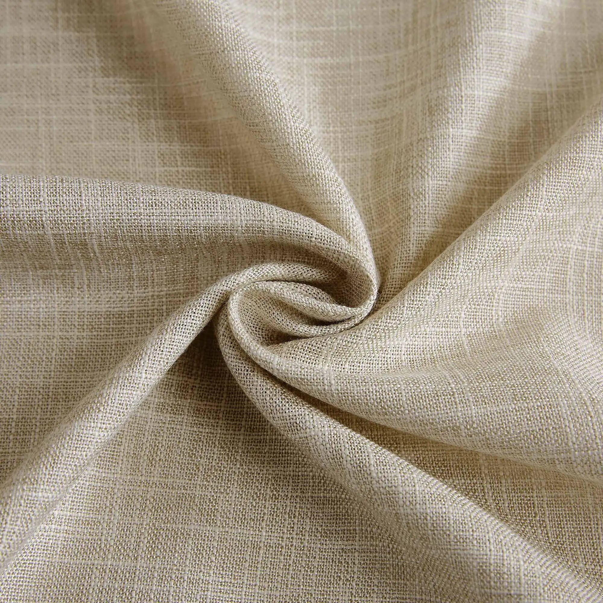 Elvonaeoly Crossweave Linen Look Custom Curtains