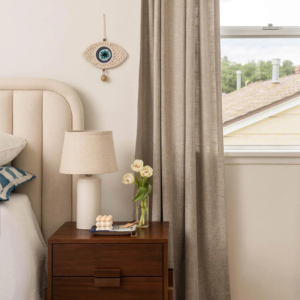 Elvonaeoly Crossweave Linen Look Custom Curtains