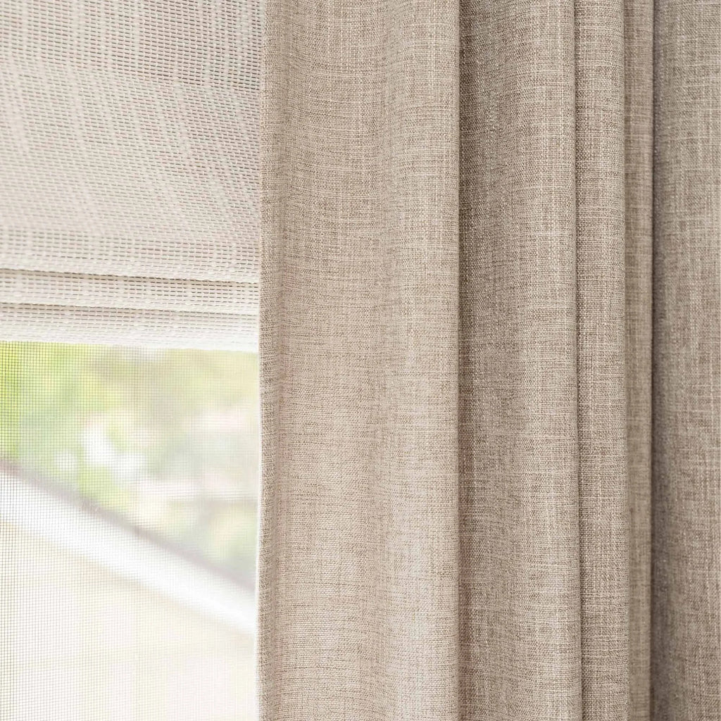Elvonaeoly Crossweave Linen Look Custom Curtains
