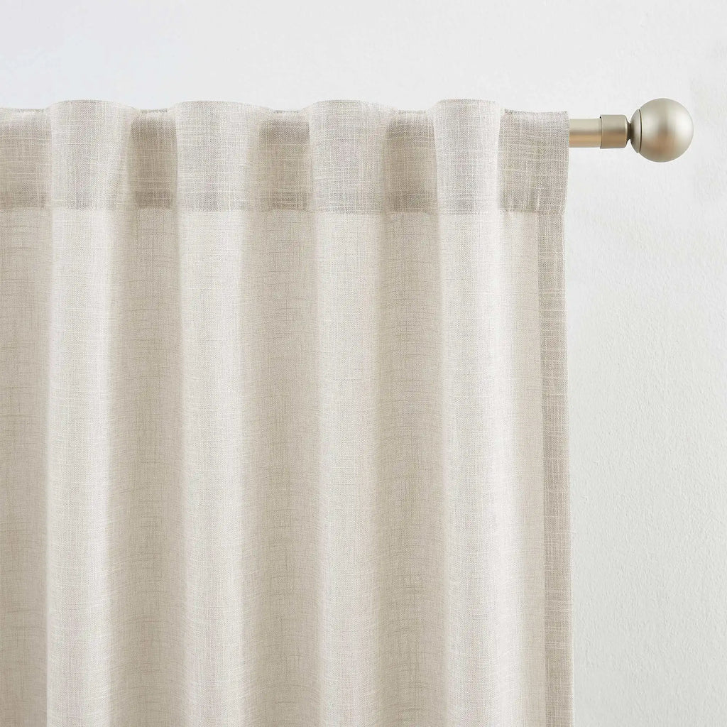 Elvonaeoly Crossweave Linen Look Custom Curtains