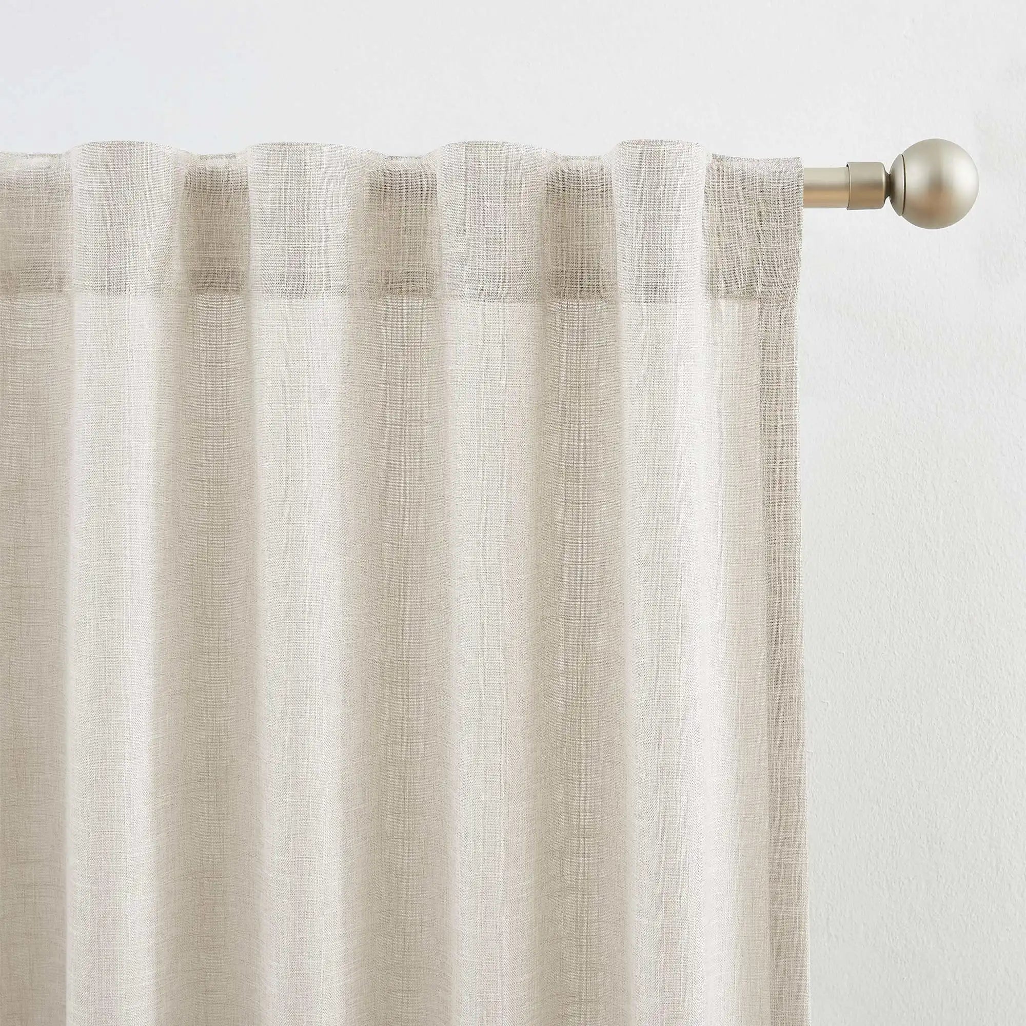 Elvonaeoly Crossweave Linen Look Custom Curtains