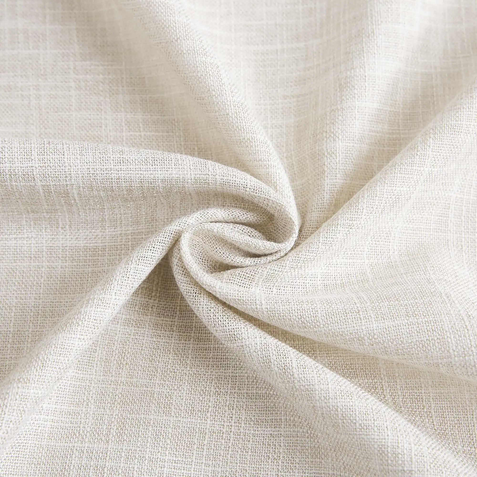 Elvonaeoly Crossweave Linen Look Custom Curtains