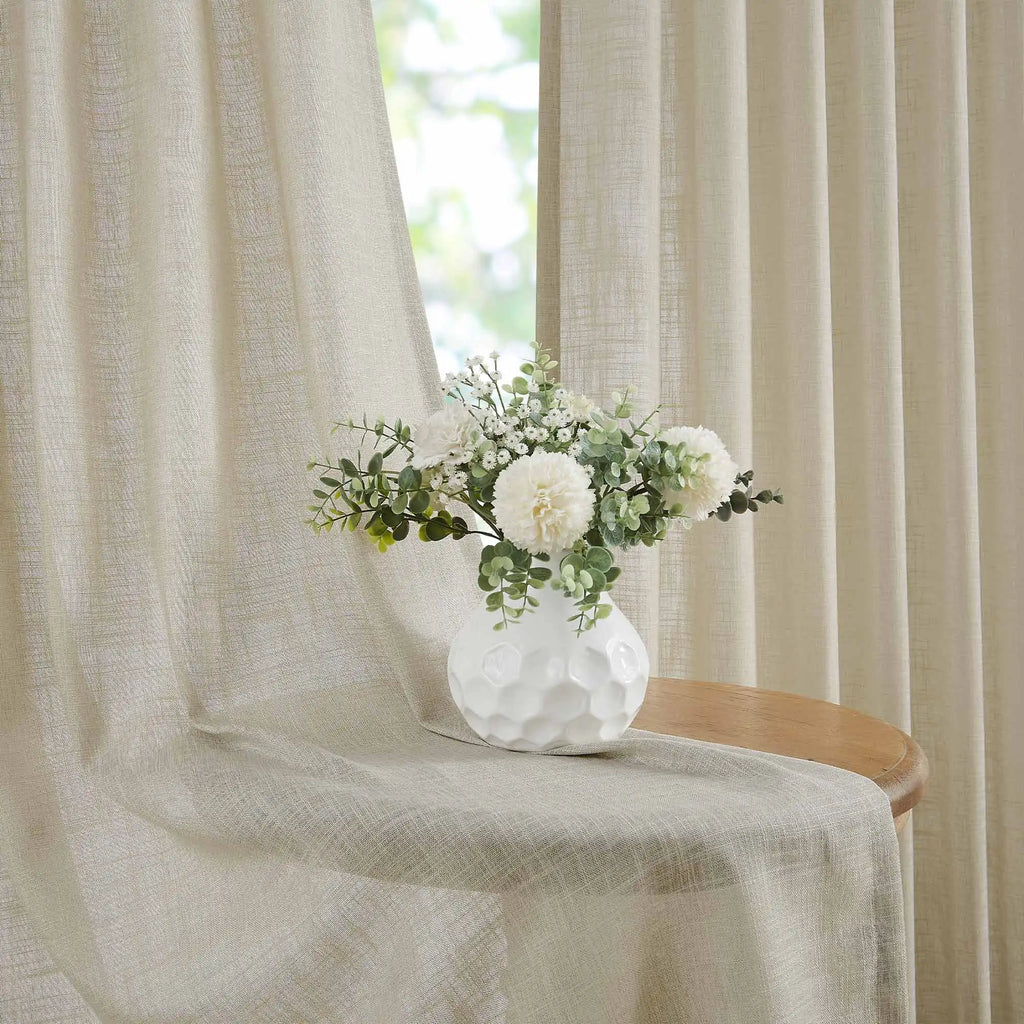 Elvonaeoly Crossweave Linen Look Custom Curtains