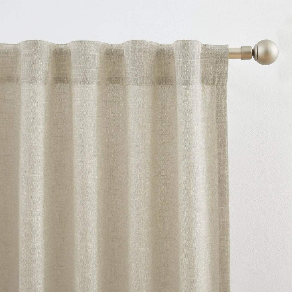 Elvonaeoly Crossweave Linen Look Custom Curtains