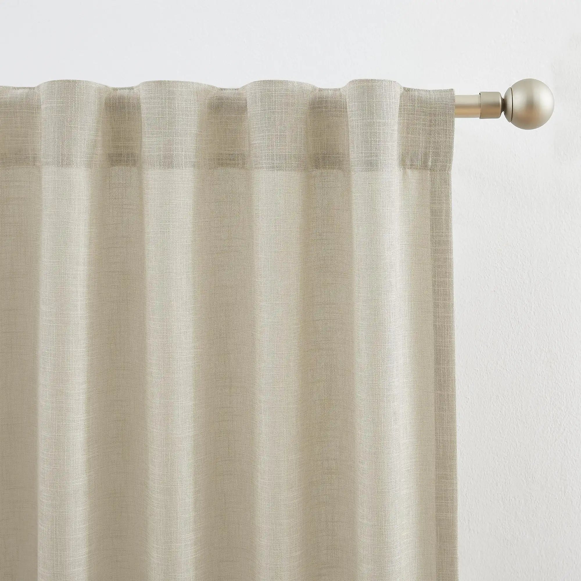 Elvonaeoly Crossweave Linen Look Custom Curtains