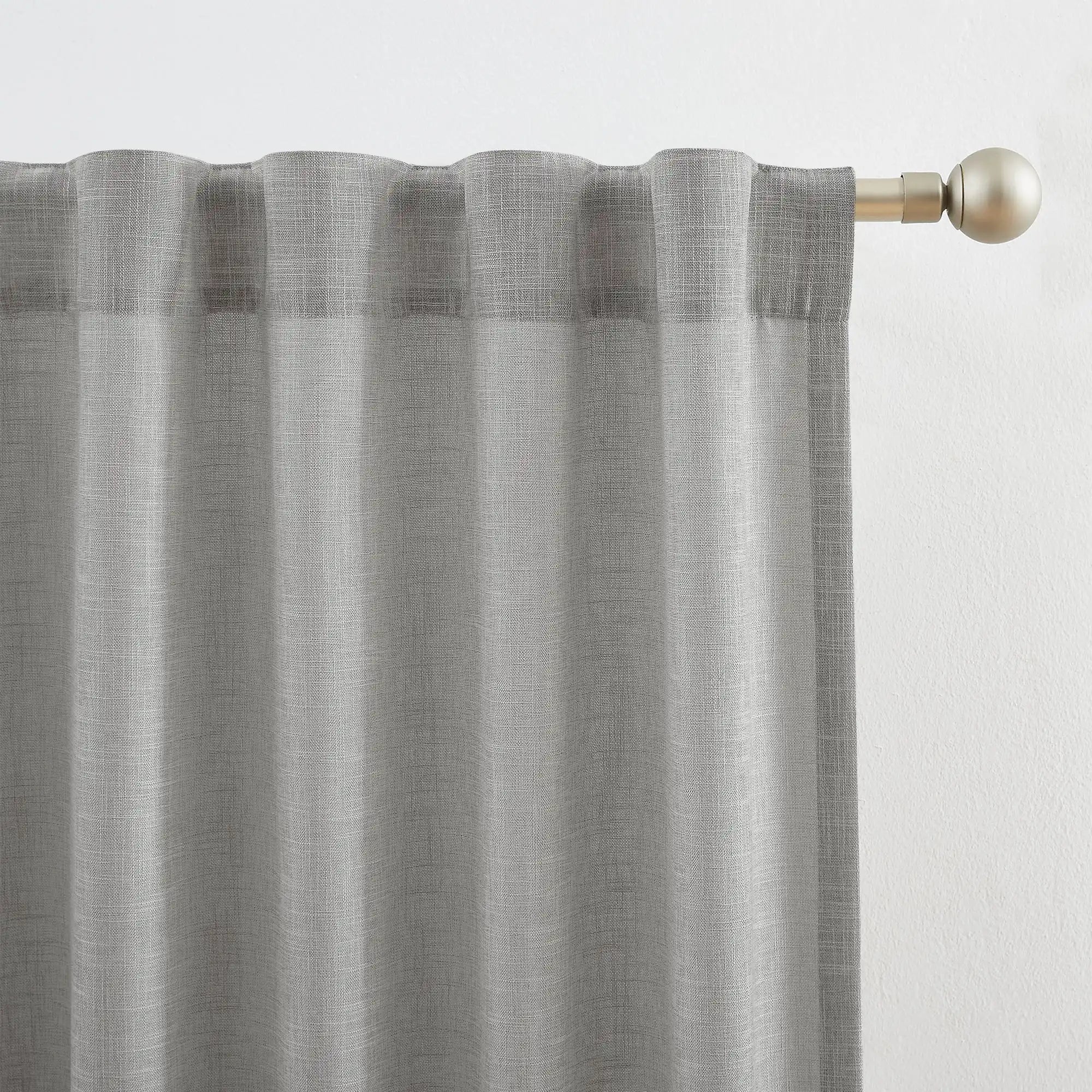 Elvonaeoly Crossweave Linen Look Custom Curtains