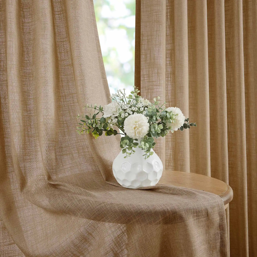 Elvonaeoly Crossweave Linen Look Custom Curtains