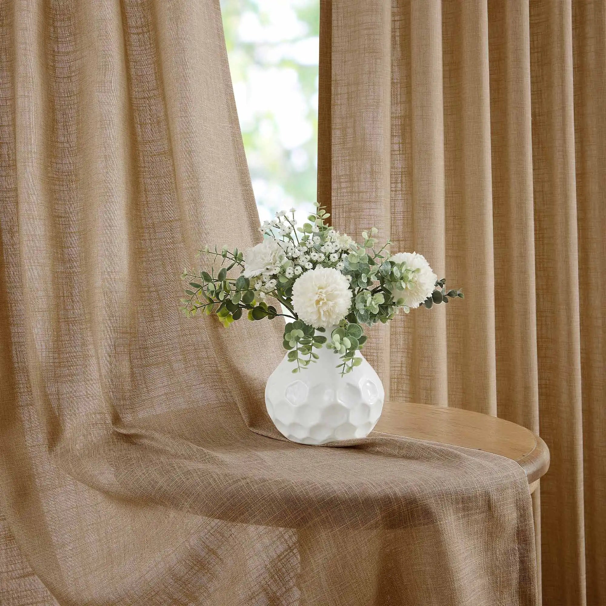 Elvonaeoly Crossweave Linen Look Custom Curtains