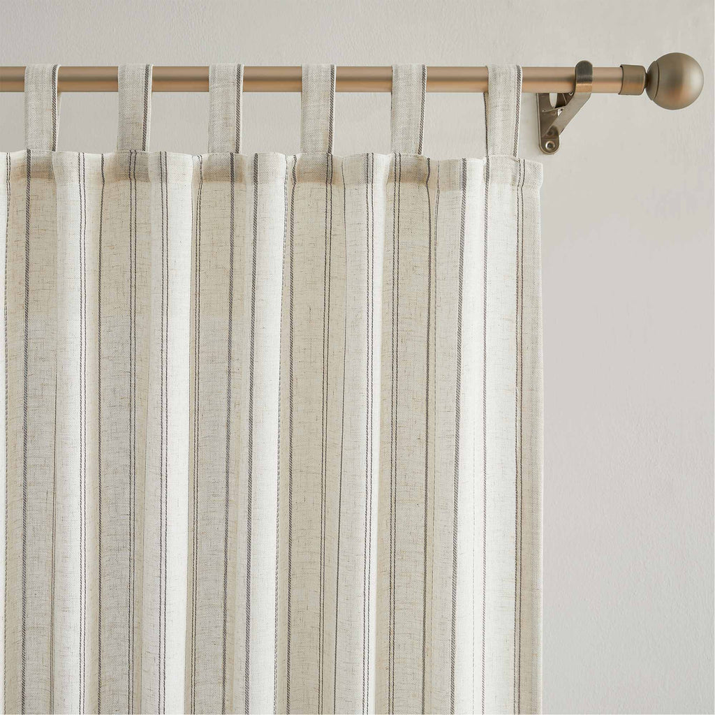 Elvonaeoly Minimalist Striped Linen Curtains