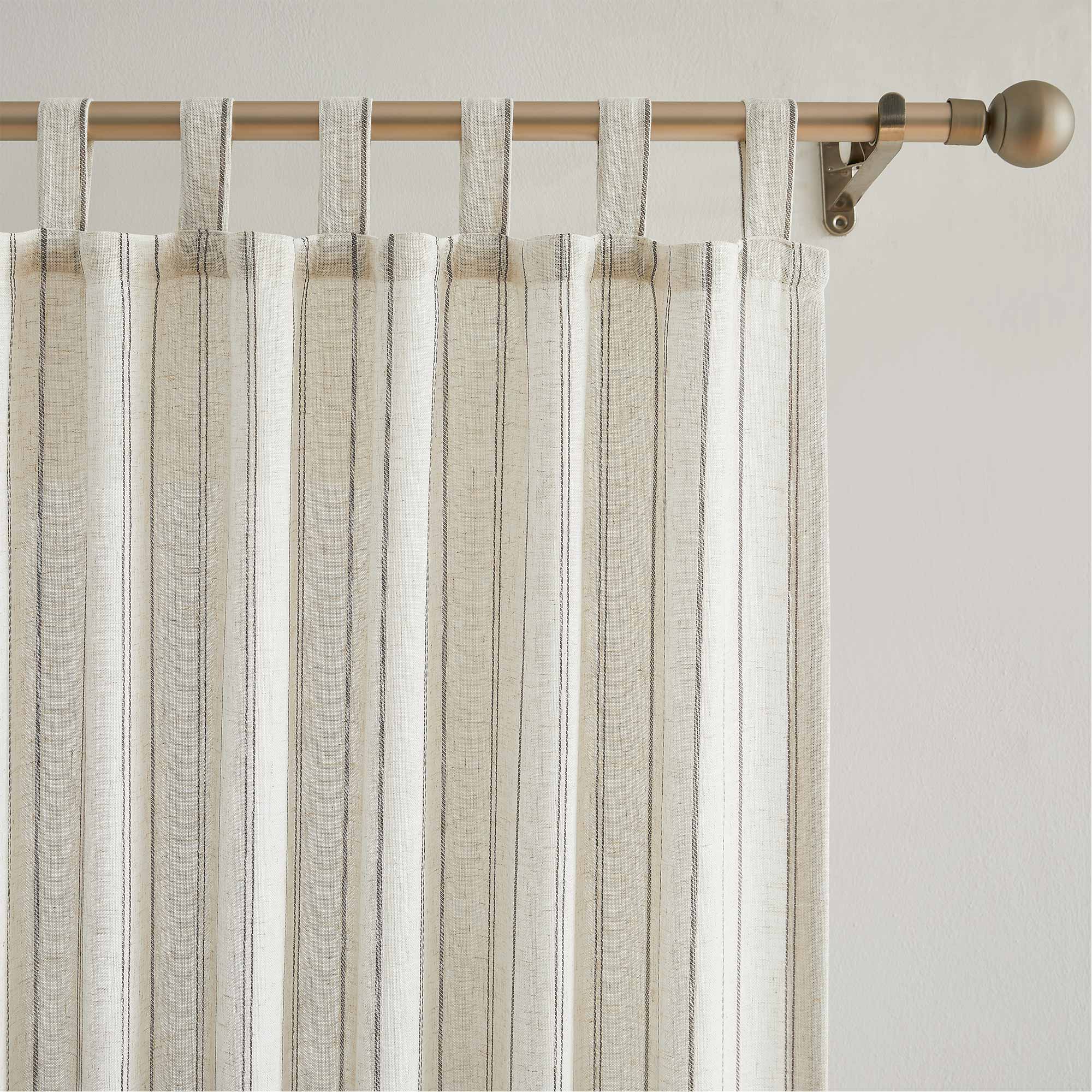 Elvonaeoly Minimalist Striped Linen Curtains