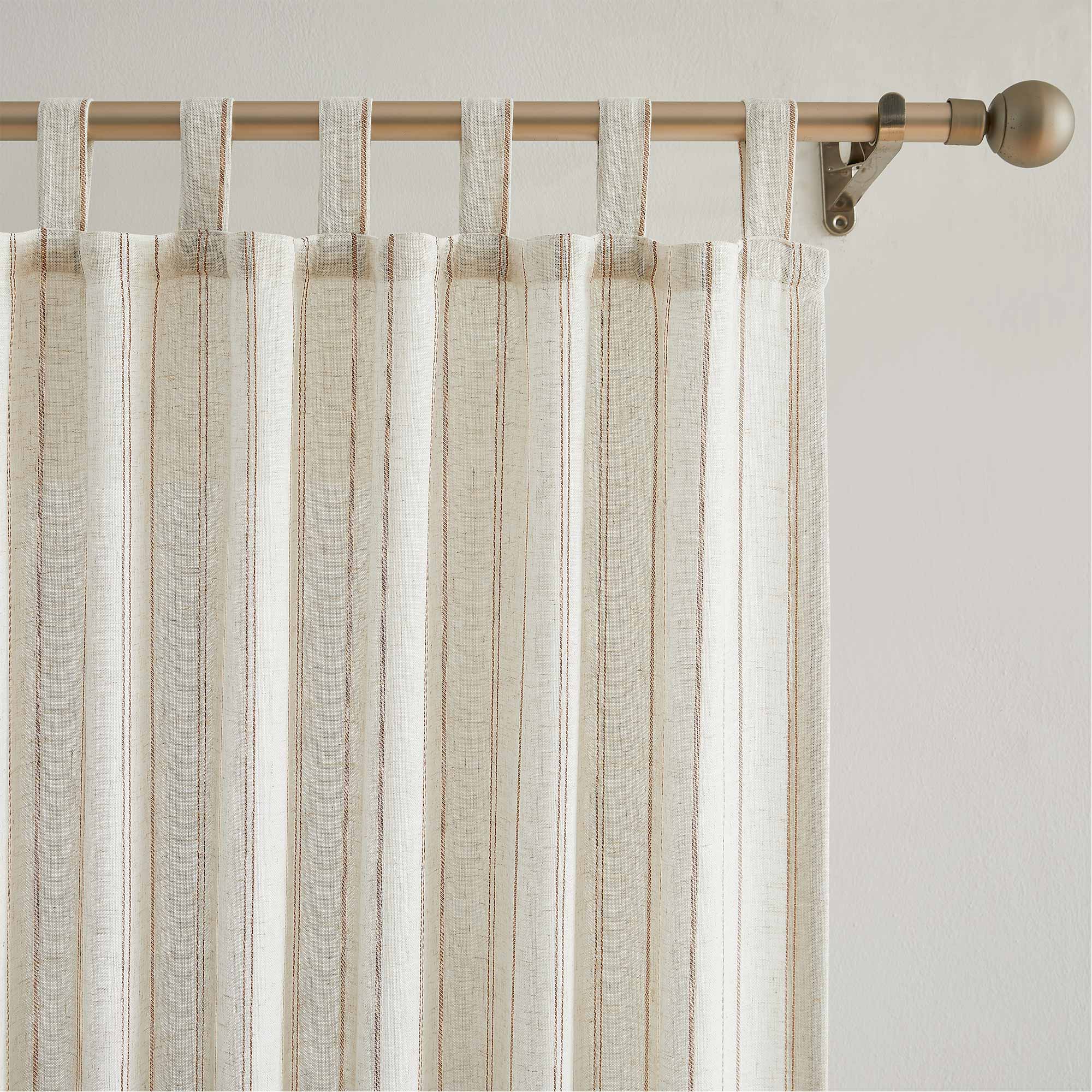 Elvonaeoly Minimalist Striped Linen Curtains