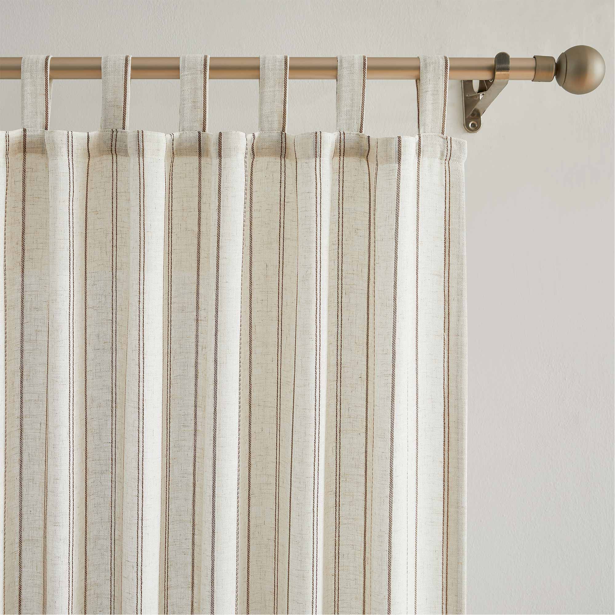 Elvonaeoly Minimalist Striped Linen Curtains