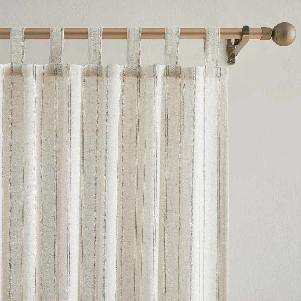 Elvonaeoly Minimalist Striped Linen Curtains