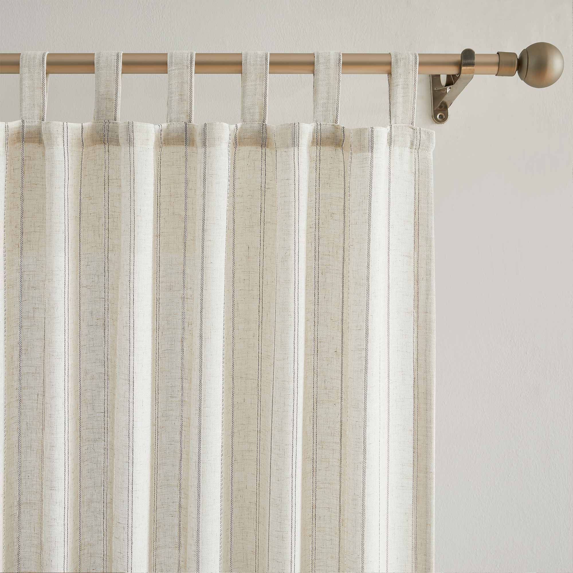 Elvonaeoly Minimalist Striped Linen Curtains