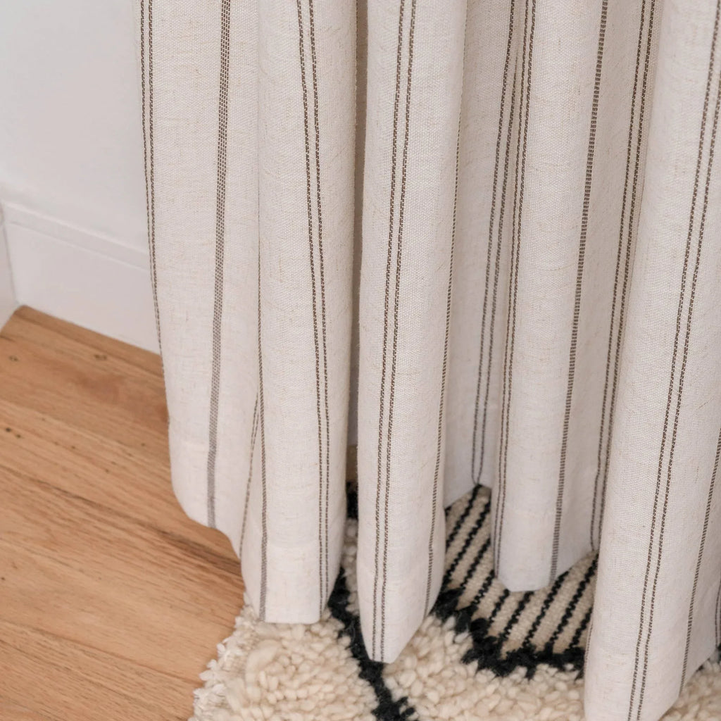 Elvonaeoly Minimalist Striped Linen Curtains