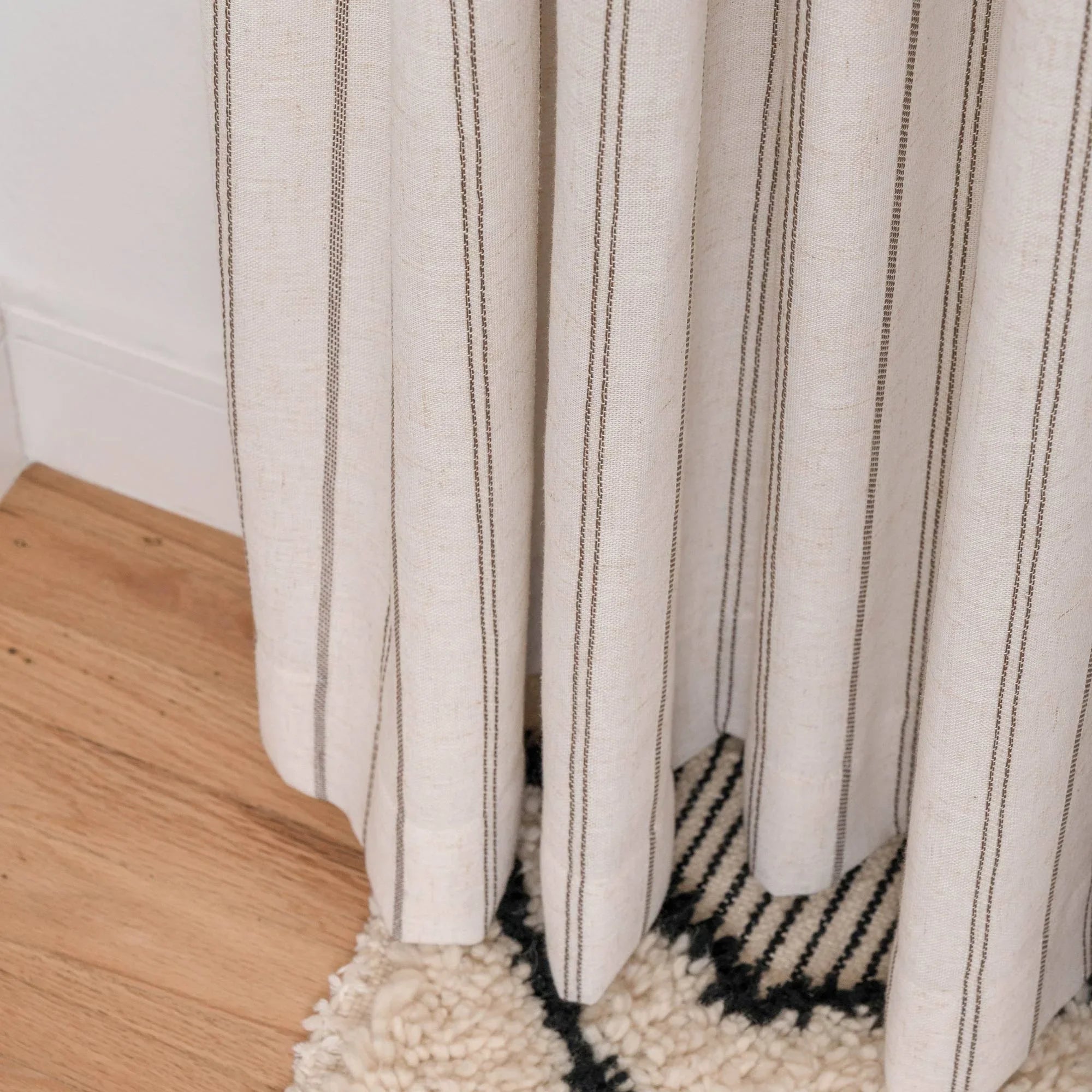 Elvonaeoly Minimalist Striped Linen Curtains