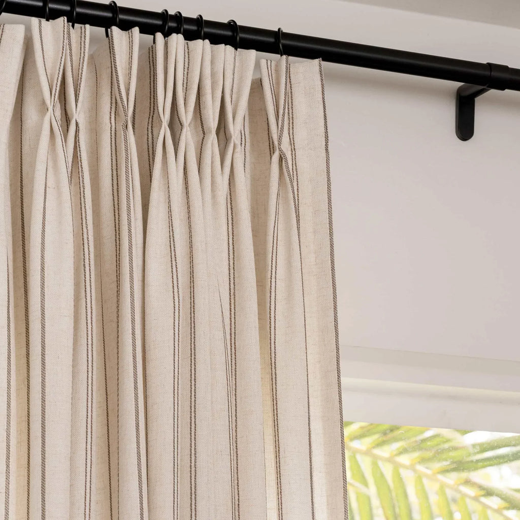 Elvonaeoly Minimalist Striped Linen Curtains