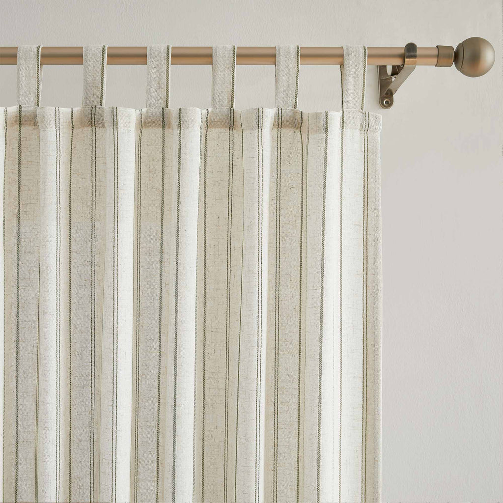 Elvonaeoly Minimalist Striped Linen Curtains