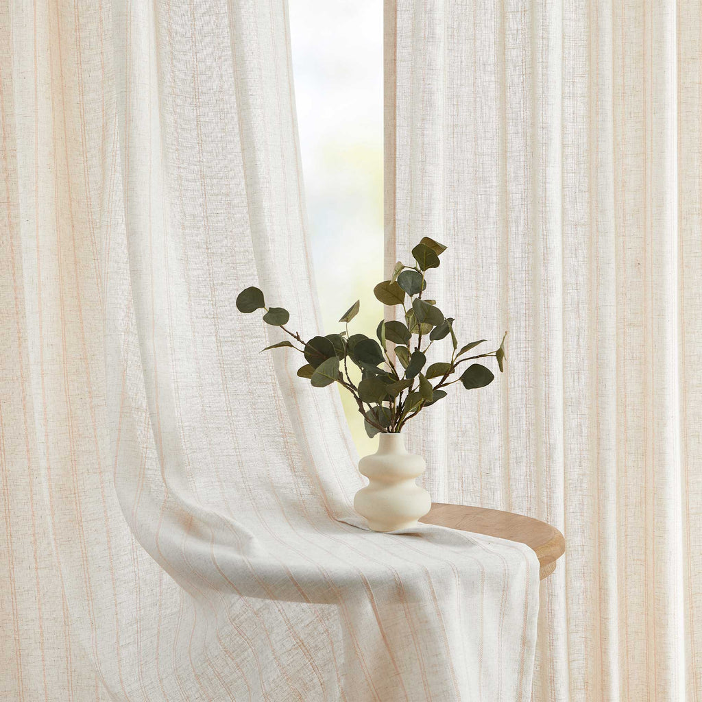 Elvonaeoly Minimalist Striped Linen Curtains