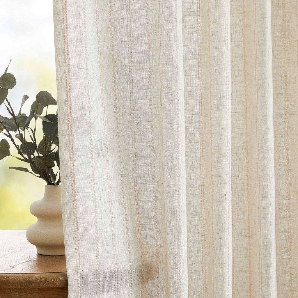 Elvonaeoly Minimalist Striped Linen Curtains