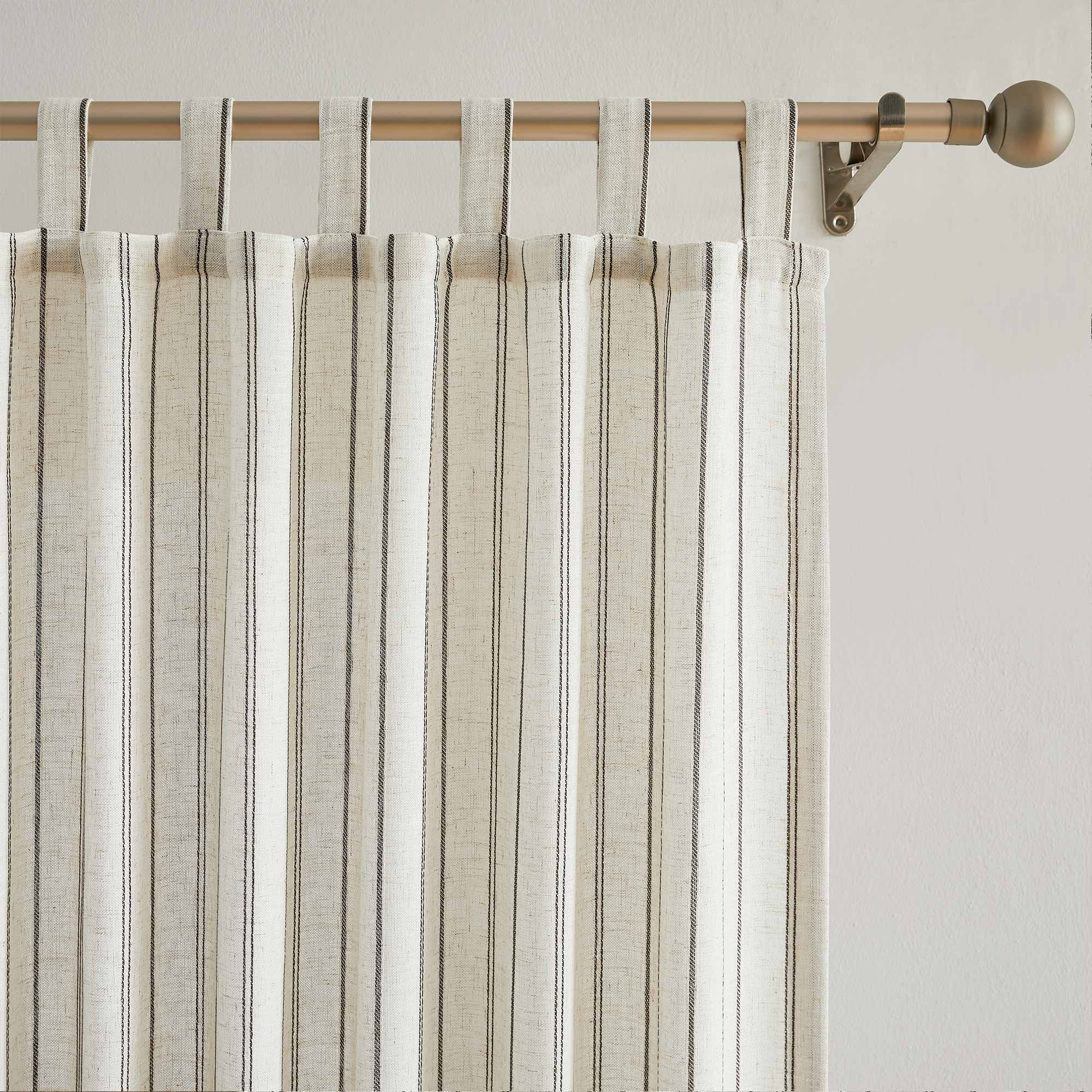 Elvonaeoly Minimalist Striped Linen Curtains