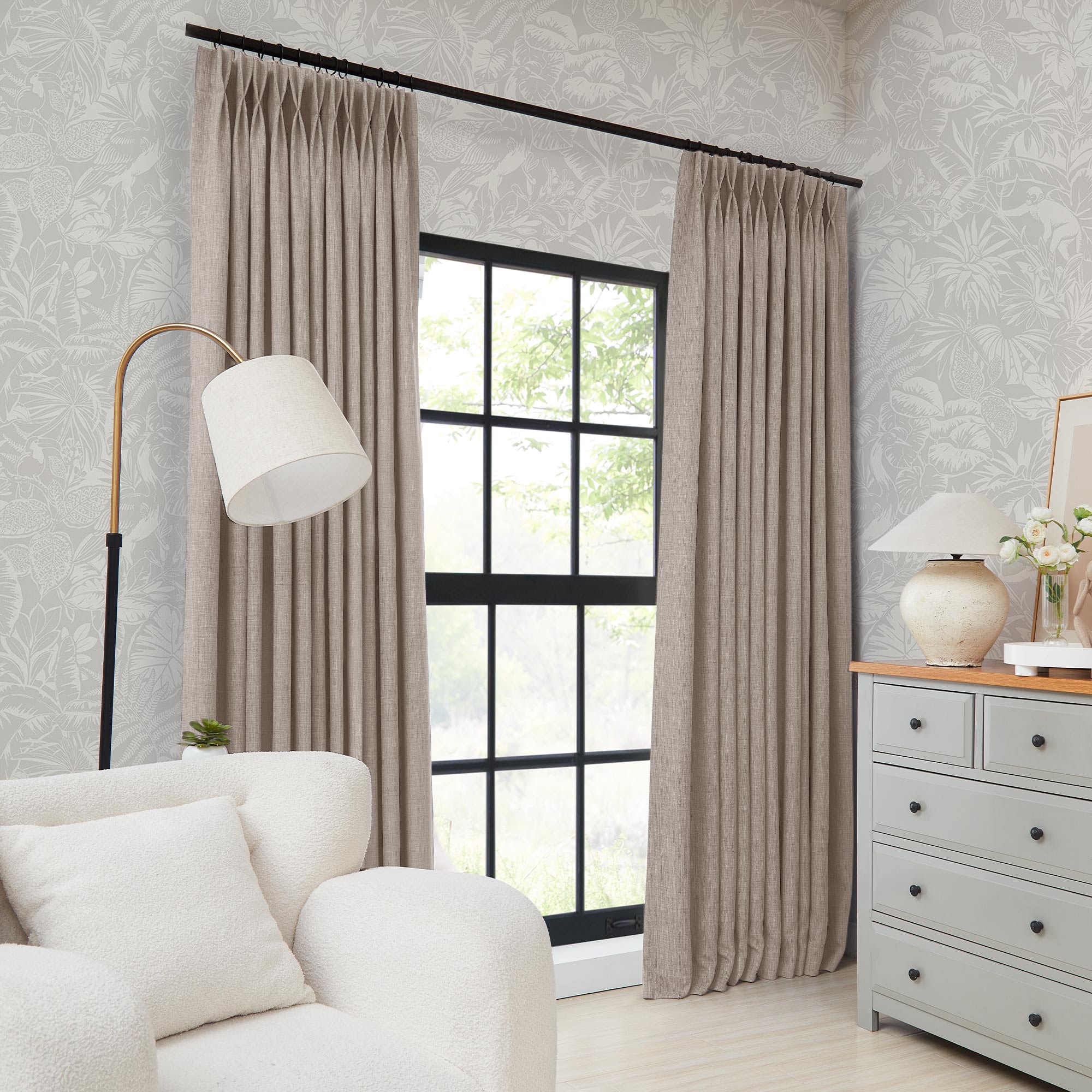 Elvonaeoly Permanently Flame Resistant Curtains