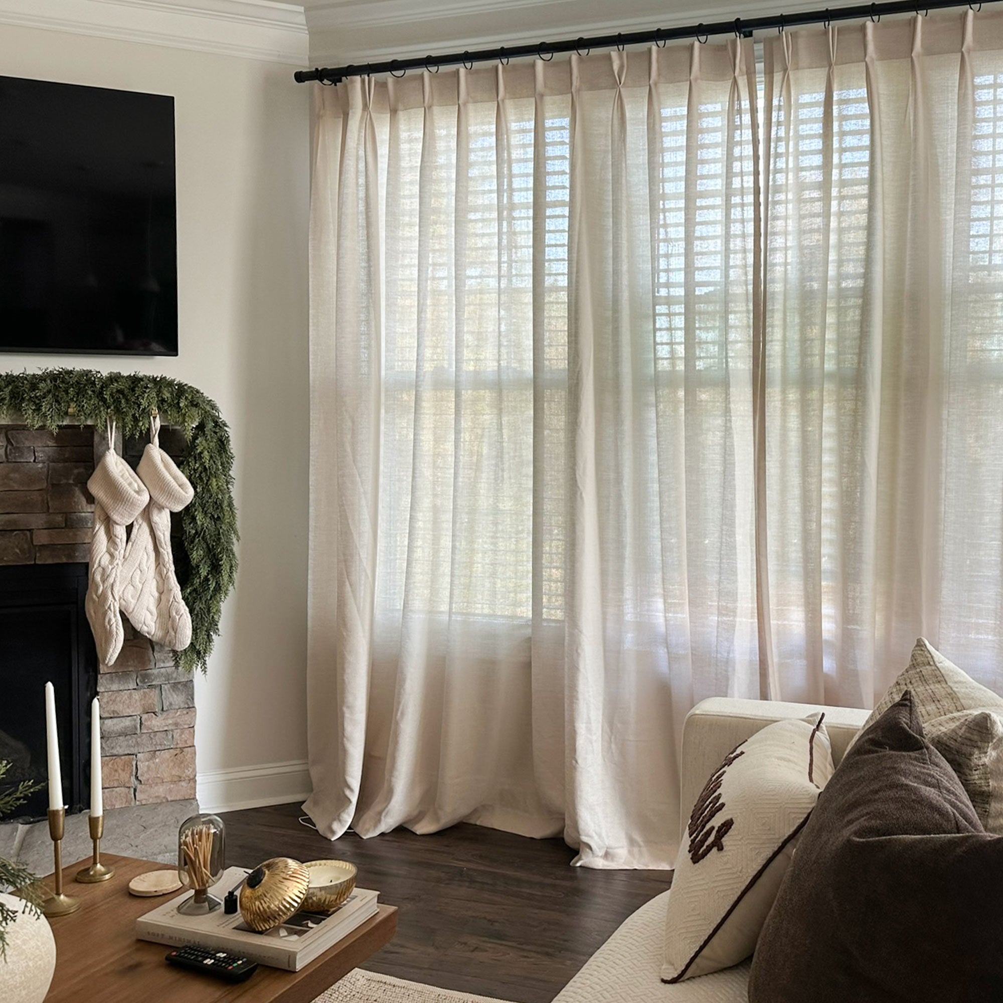 Elvonaeoly Semi Sheer Curtains
