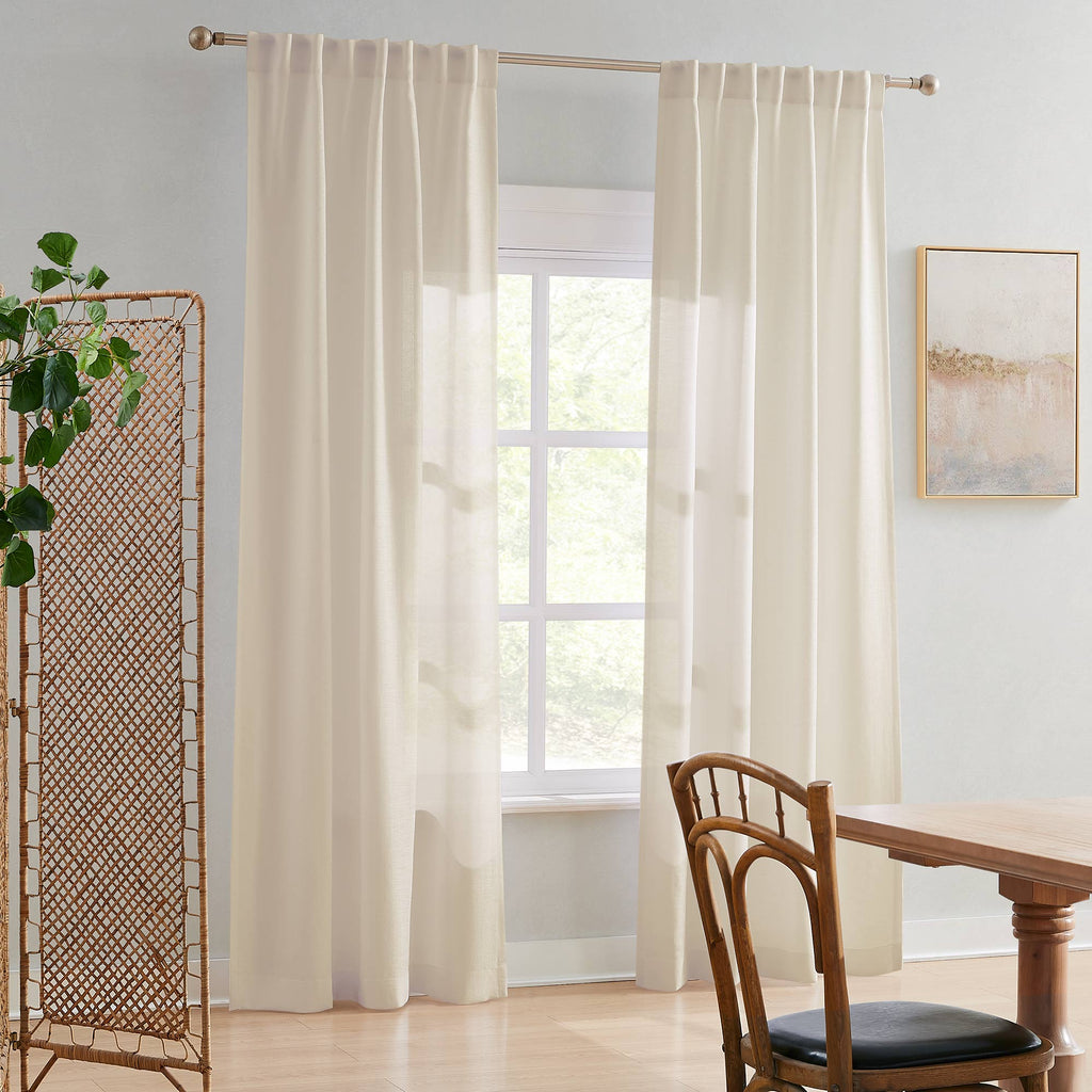 Elvonaeoly Semi Sheer Curtains