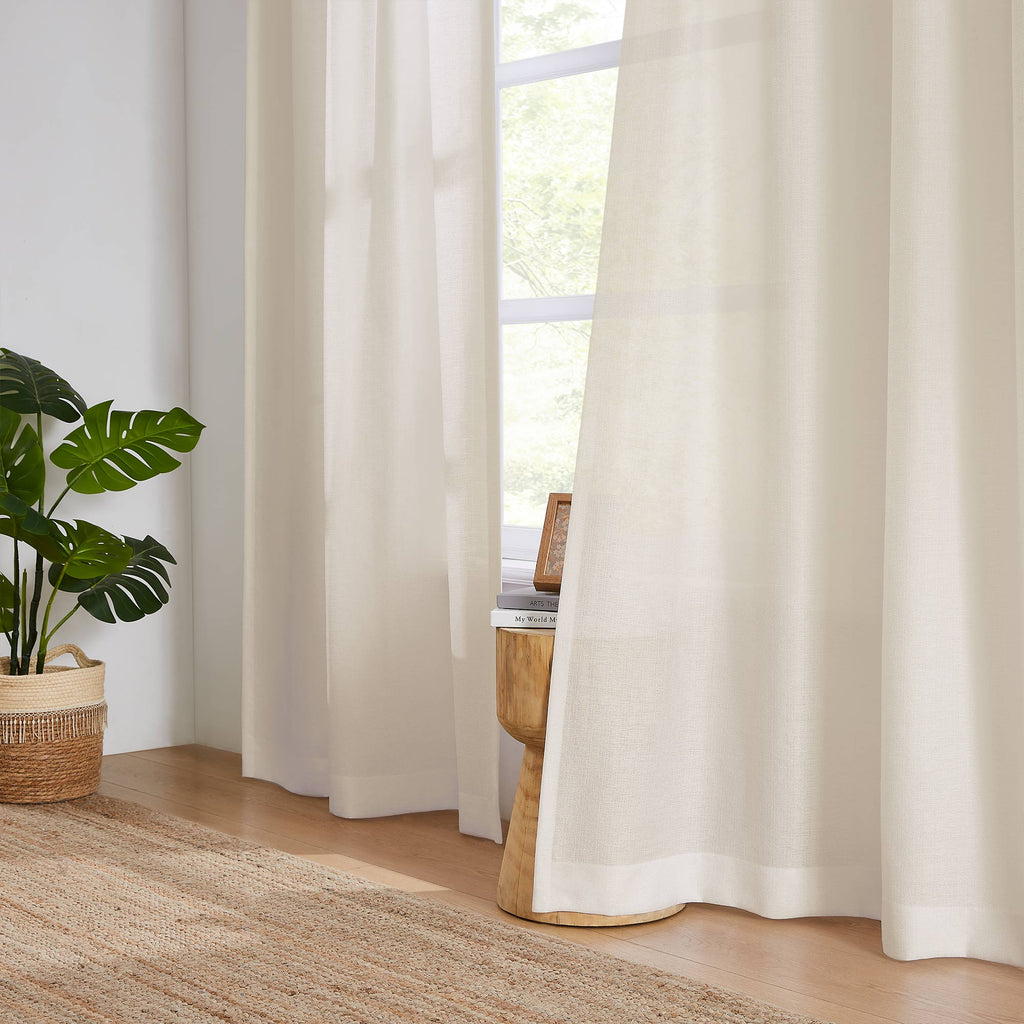 Elvonaeoly Semi Sheer Curtains