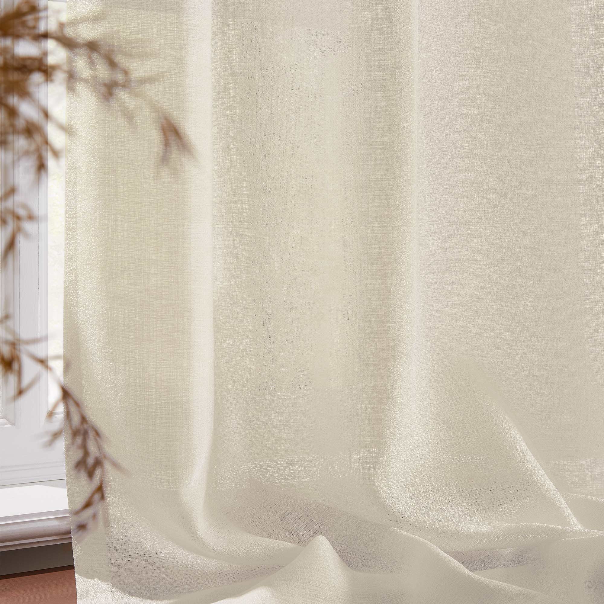 Elvonaeoly Semi Sheer Door Curtains