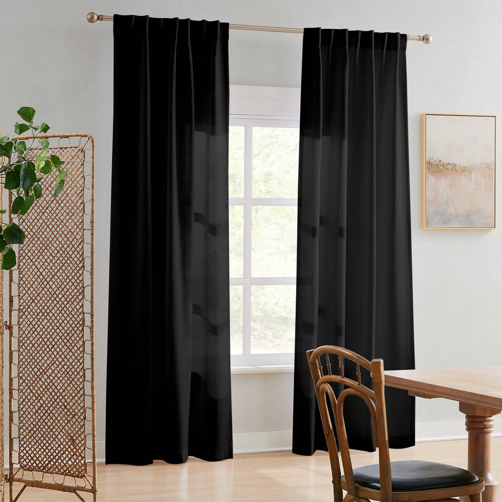 Elvonaeoly Semi Sheer Curtains