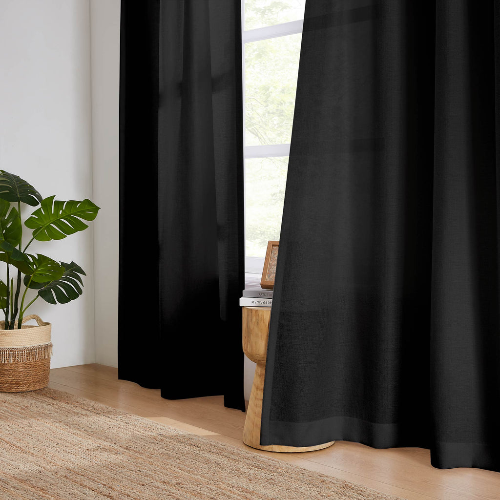 Elvonaeoly Semi Sheer Curtains