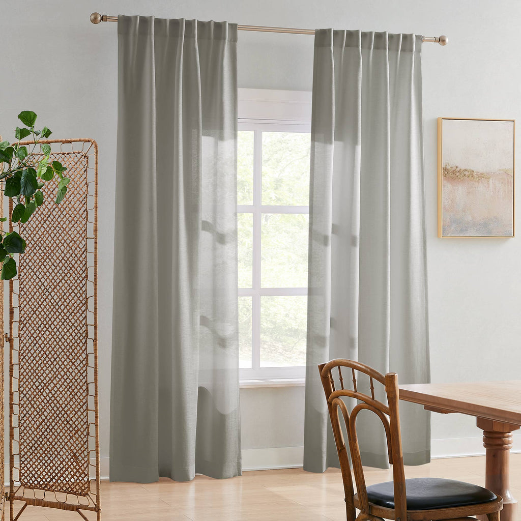 Elvonaeoly Semi Sheer Curtains