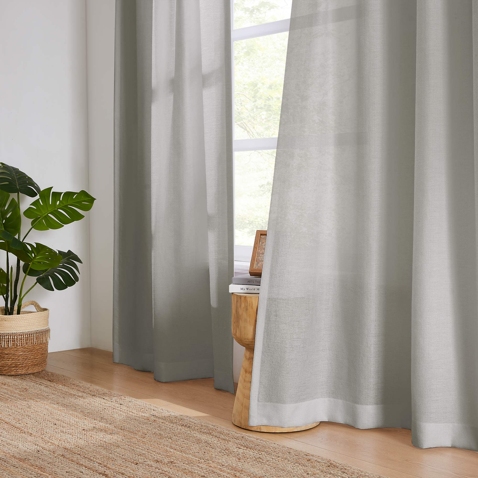 Elvonaeoly Semi Sheer Curtains