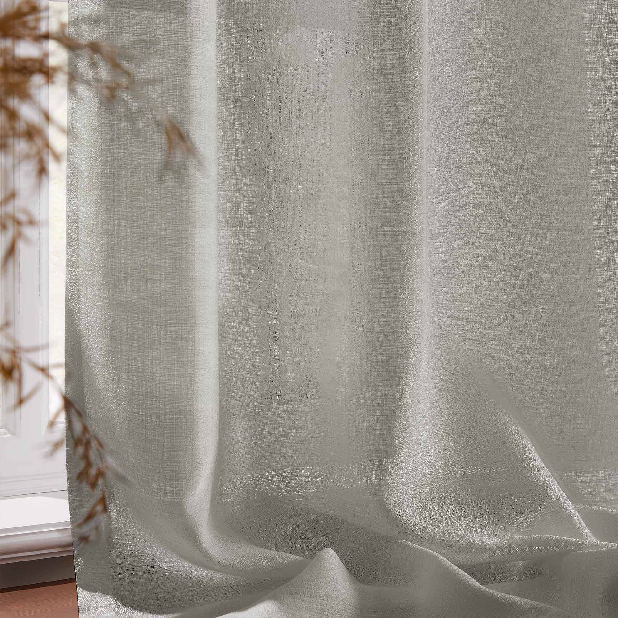 Elvonaeoly Semi Sheer Door Curtains