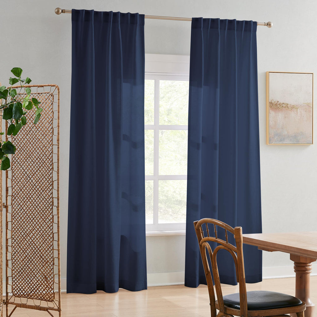 Elvonaeoly Semi Sheer Curtains