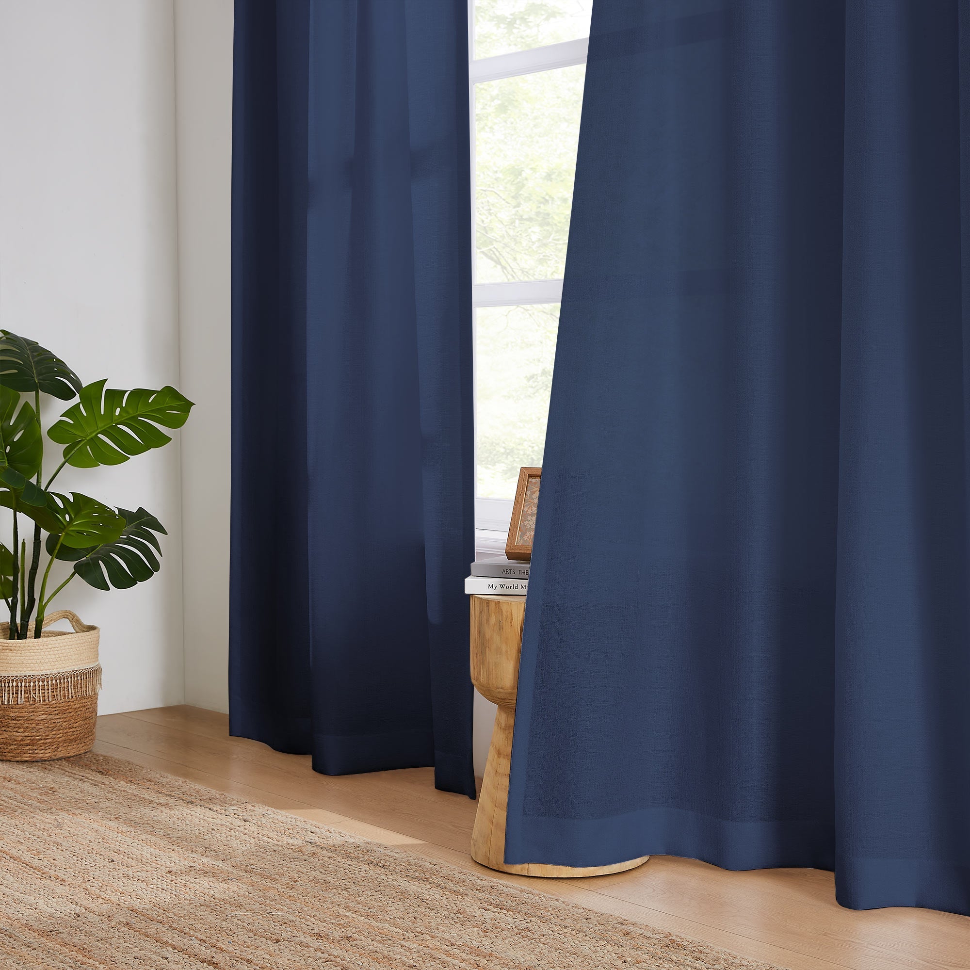 Elvonaeoly Semi Sheer Curtains