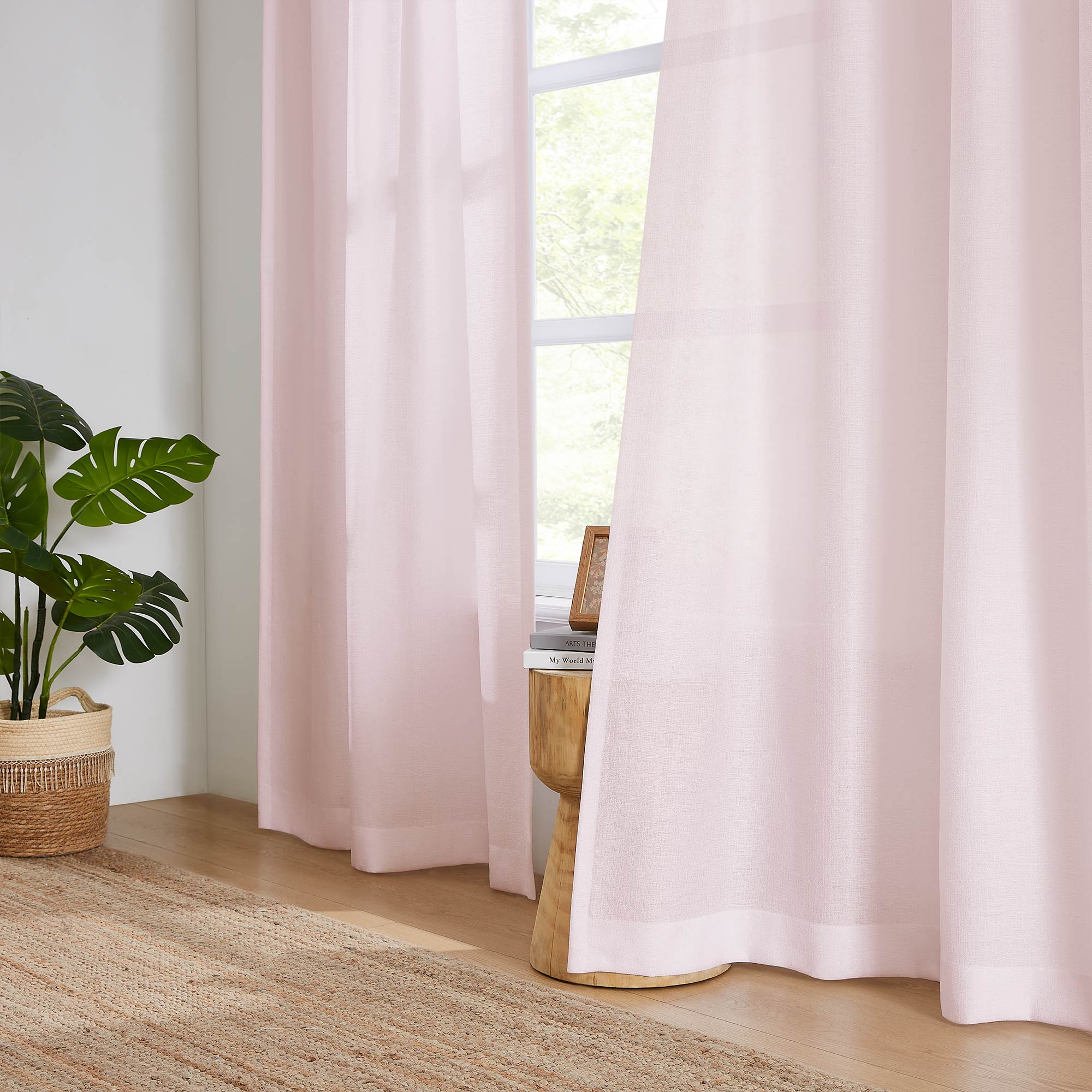 Elvonaeoly Semi Sheer Curtains