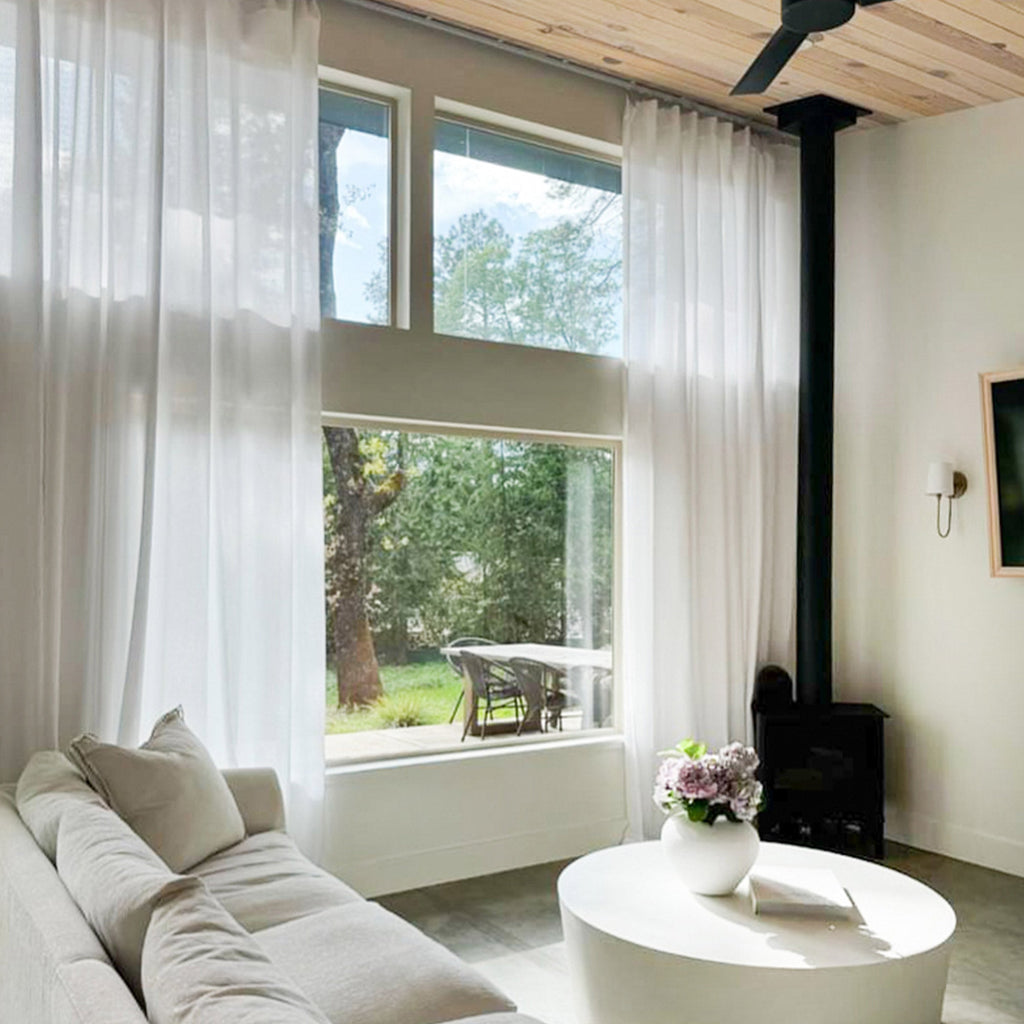 Elvonaeoly Semi Sheer Curtains
