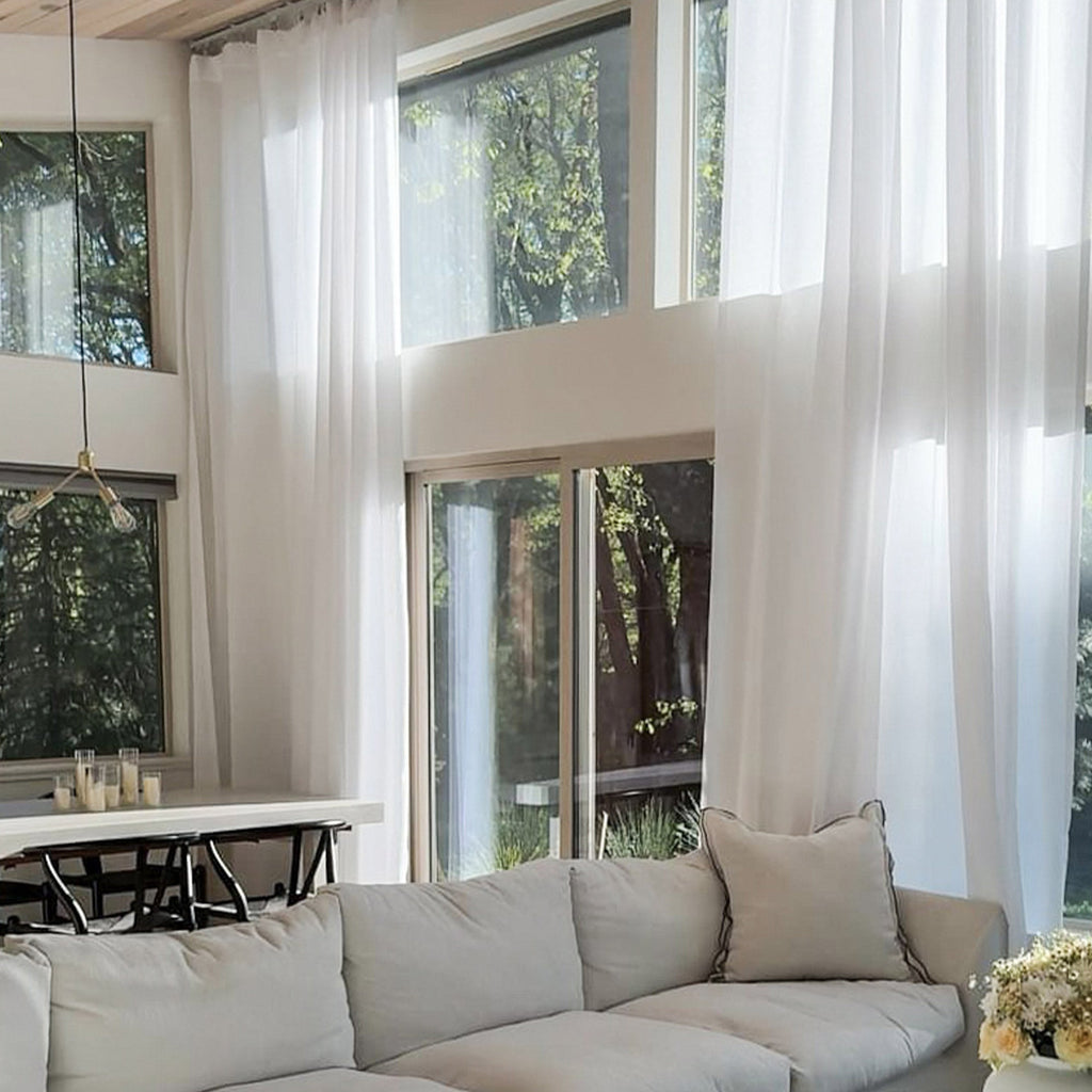 Elvonaeoly Semi Sheer Curtains