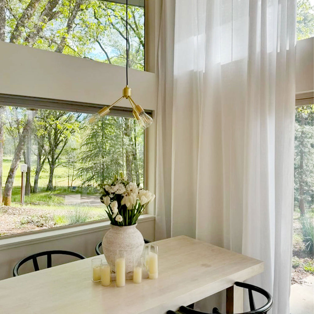 Elvonaeoly Semi Sheer Curtains
