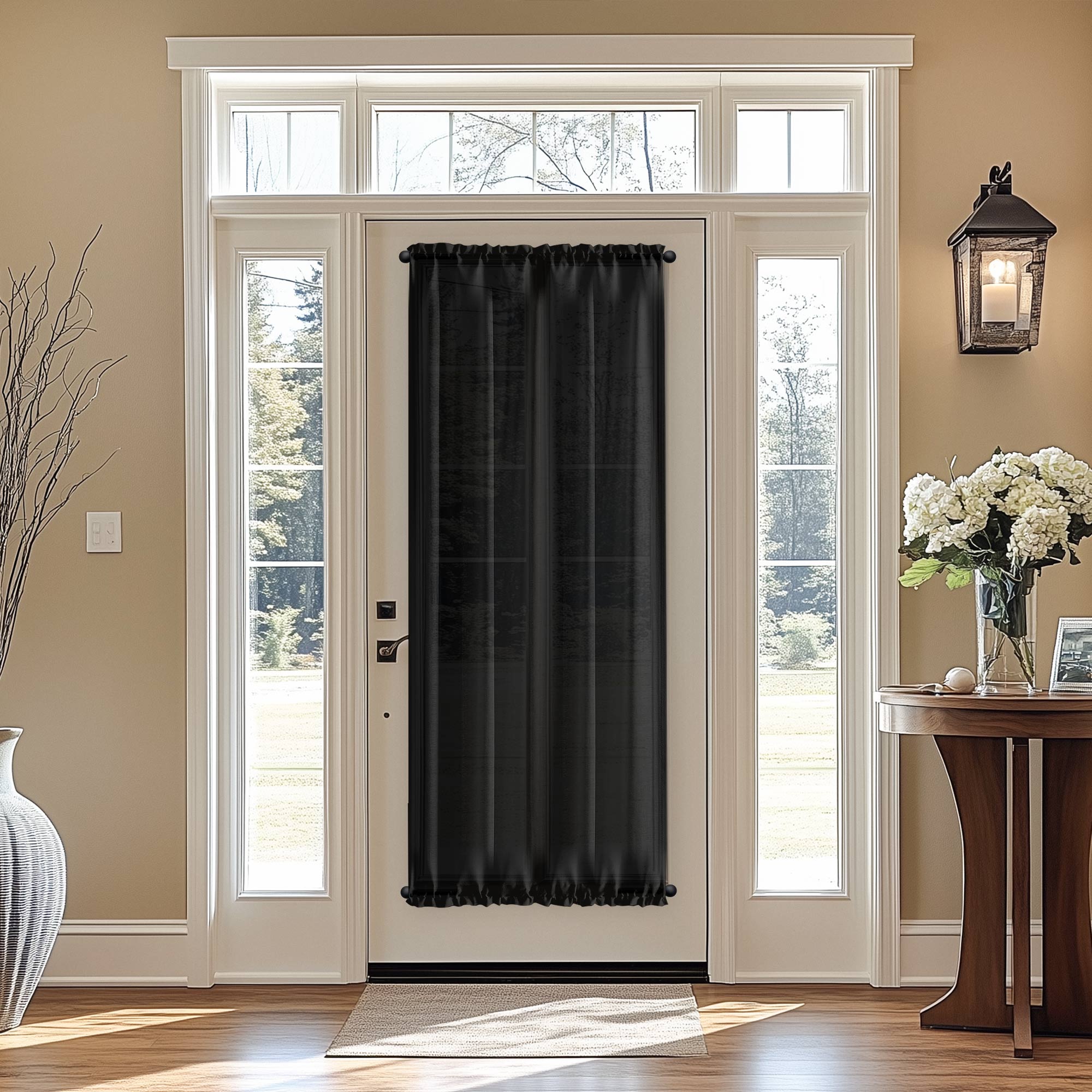 Elvonaeoly Semi Sheer Door Curtains