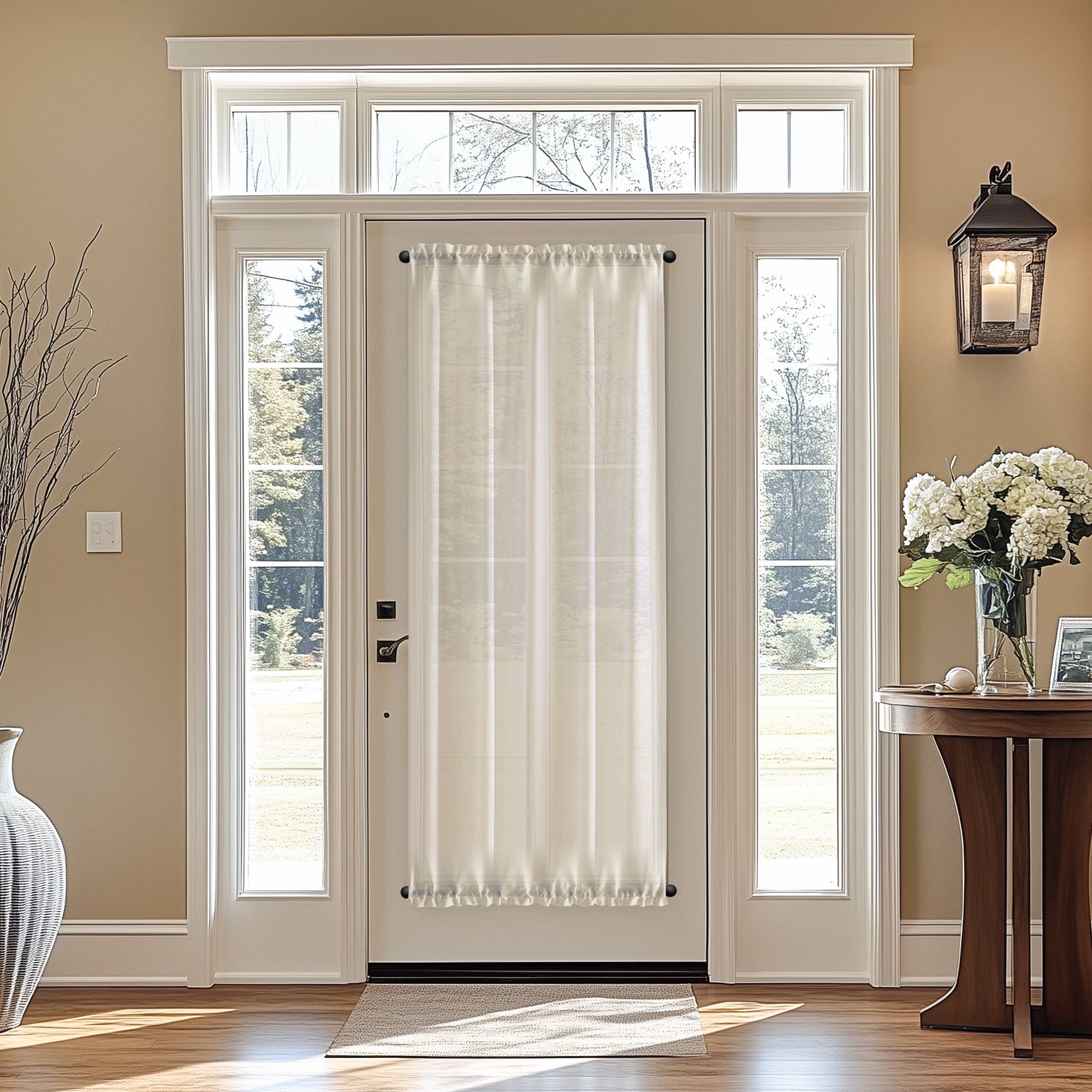 Elvonaeoly Semi Sheer Door Curtains