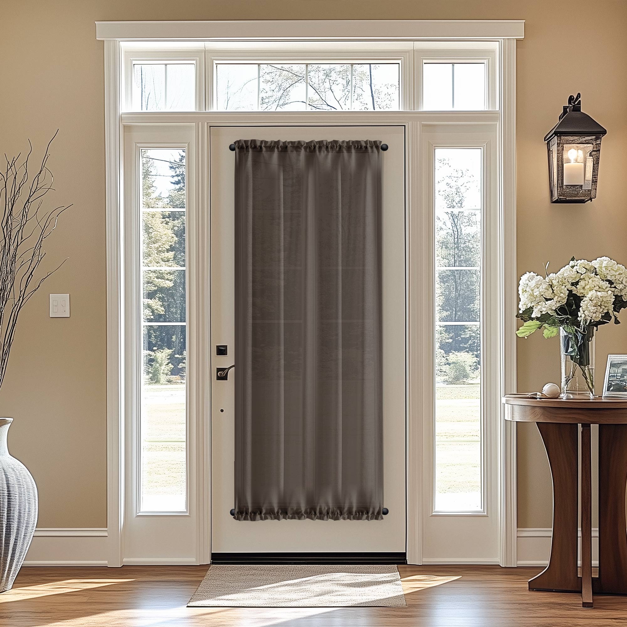 Elvonaeoly Semi Sheer Door Curtains